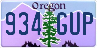 OR license plate 934GUP