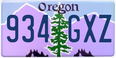 OR license plate 934GXZ