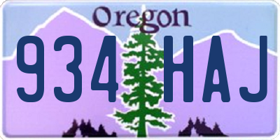 OR license plate 934HAJ