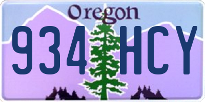 OR license plate 934HCY