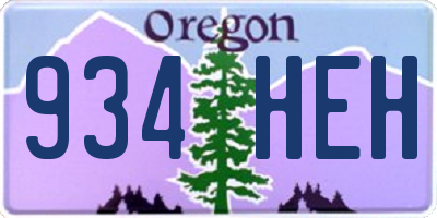 OR license plate 934HEH
