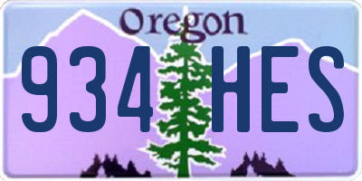 OR license plate 934HES