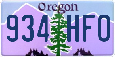 OR license plate 934HFO
