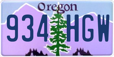 OR license plate 934HGW