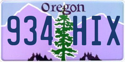 OR license plate 934HIX