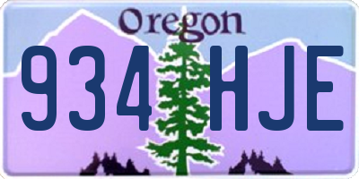 OR license plate 934HJE