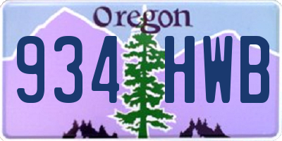 OR license plate 934HWB