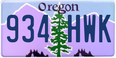 OR license plate 934HWK