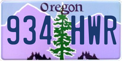 OR license plate 934HWR