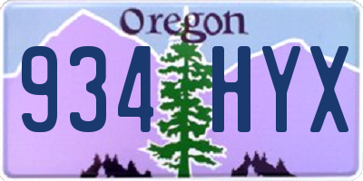 OR license plate 934HYX