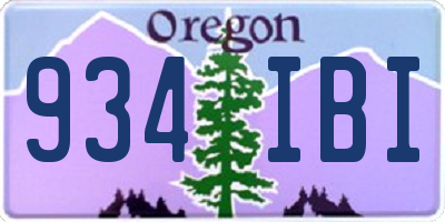 OR license plate 934IBI