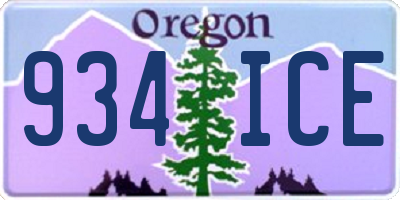 OR license plate 934ICE