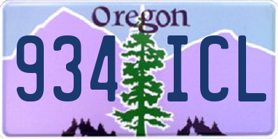 OR license plate 934ICL