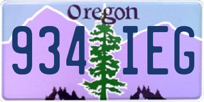 OR license plate 934IEG