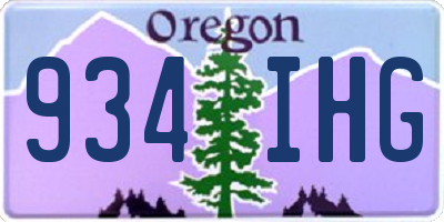 OR license plate 934IHG