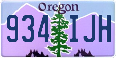 OR license plate 934IJH