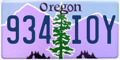 OR license plate 934IOY
