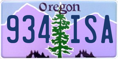 OR license plate 934ISA