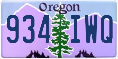 OR license plate 934IWQ