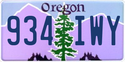 OR license plate 934IWY