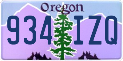 OR license plate 934IZQ