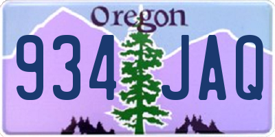 OR license plate 934JAQ