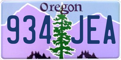 OR license plate 934JEA