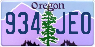 OR license plate 934JEO
