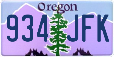 OR license plate 934JFK