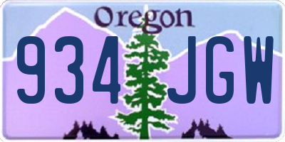 OR license plate 934JGW