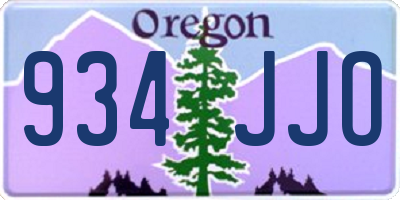 OR license plate 934JJO
