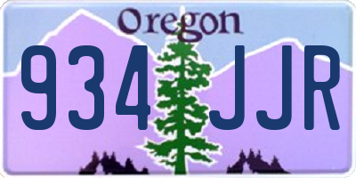 OR license plate 934JJR