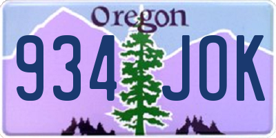 OR license plate 934JOK