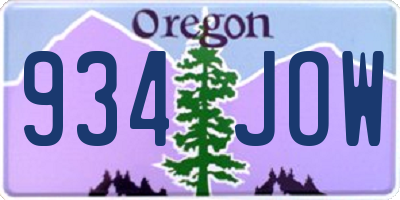 OR license plate 934JOW