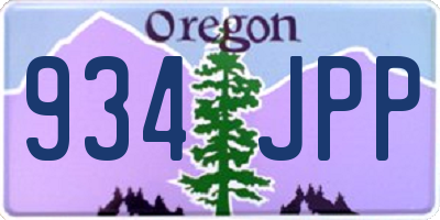 OR license plate 934JPP