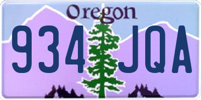 OR license plate 934JQA