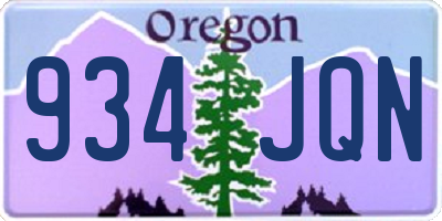 OR license plate 934JQN