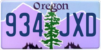 OR license plate 934JXD