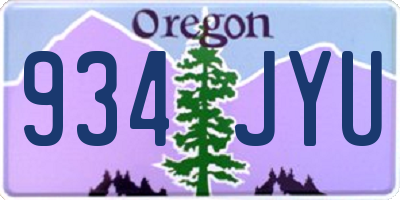 OR license plate 934JYU