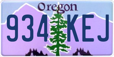OR license plate 934KEJ