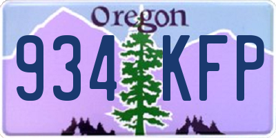 OR license plate 934KFP
