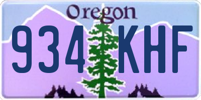 OR license plate 934KHF