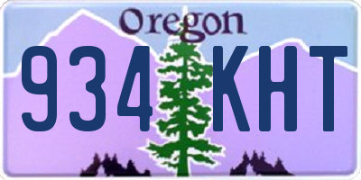 OR license plate 934KHT