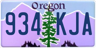 OR license plate 934KJA