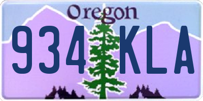 OR license plate 934KLA