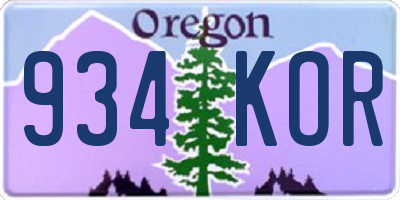 OR license plate 934KOR