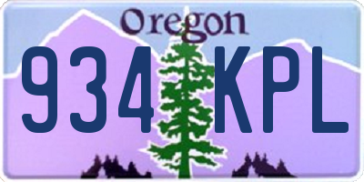 OR license plate 934KPL