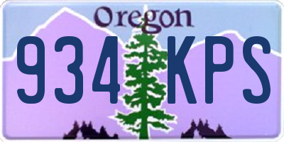 OR license plate 934KPS