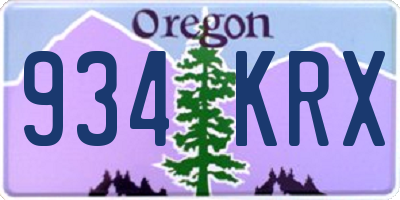 OR license plate 934KRX