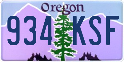 OR license plate 934KSF